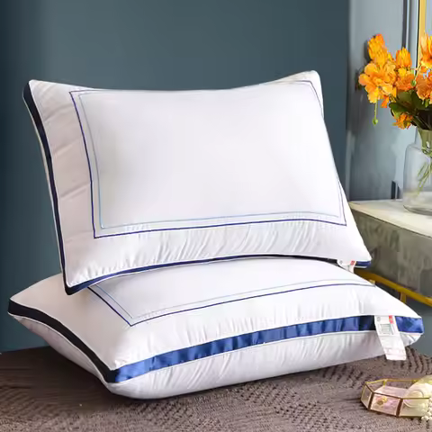Blue and White 3D pillow Bounce Back Pillow Solid Color Soft Comfortable Bedroom Bed Sleep 5star Hot