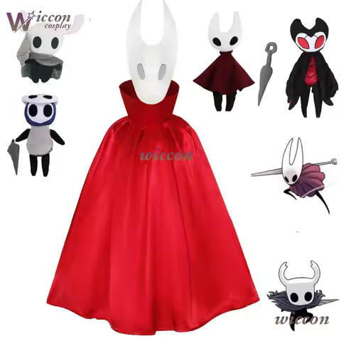 Hemera Game Hollow The Knight: Silksong Hornet Cosplay Red Cape Costume Mask Halloween Gift Dolll Pl