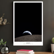 NASA Poster Frame EARTHSET Mission Artemis II Wooden frame poster Wall Decor SPACE SPACE Wall DECORA