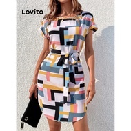 Lovito Boho Geometric Dress for Women LSE01066