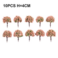 10Pcs 4CM Model Trees Architecture Train Railway Wargame Diorama Scenery