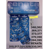 Renata Swiss Battery 315/ 317/ 321/ 329/ 335/ 341/ 346/ 362/ 364/ 371/ 373/ 377/ 379/ 390/ 394/ 395/