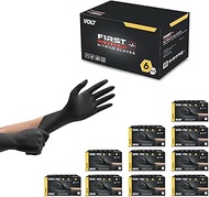 First Glove Volt Large 1000 Ct. 6 Mil Black Nitrile Disposable Gloves - Food Safe Disposable Gloves, Disposable Cleaning Gloves, Micro Textured Gloves for Enhanced Grip, Latex Free Gloves