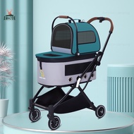 รถเข็นสัตว์เลี้ยงแบบ 2 ชั้น Hello baby รุ่น PC-200 รับน้ำหนักได้ 15Kg ถอดแยกชิ้นได้ น้ำหนักเบาพกพาง่