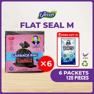 GLEAN [120PCS] Flat Seal M Garbage Plastic Bag / Rubbish Bag Thick Extra Strong Premium Quality / Me