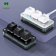 ALANFY Copy Paste Cut Keypad, Hot Swap Acrylic Custom Mini 3 Key Keypad, Mechanical Keyboard Type-c 