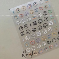 Cute Lovely Smiling Face Cartoon Manicure Sticker D Embossed Three-Dimensional High-Value Waterproof
