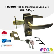 HDB BTO High Quality Bedroom Door Lockset - 3 Keys / Bathroom Lockset -Widely use in Singapore BTO Flat