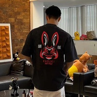#FR2 Embroidery Kabuki Rabbit T-shirt Embroidery Rabbit American Retro Short-Sleeved T-shirt