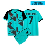 FREE SCREEN PRINTING Cool Block Striped Children's Jersey with Name and Number Custom Futsal Jersey 