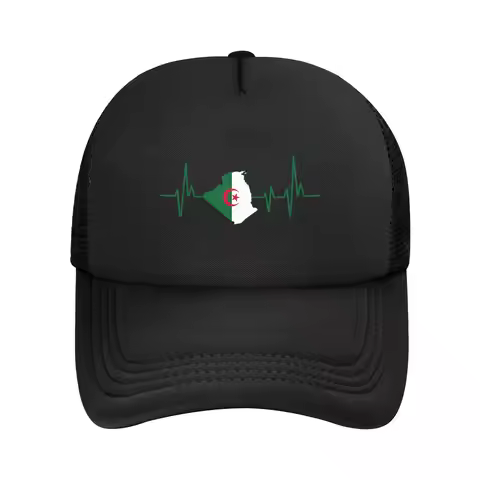 Heartbeat Design Algerian Flag Algeria Casquette Women Men Outdoor Hats Adjustable Sun Cap Casual Ba