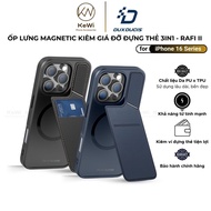 Dux Ducis Leather Case for iPhone 16 Pro Max / 16 Pro / 16 Plus / 16, Magfit Magnetic, Stand, Rafi I