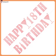 🎉 Pink Glitter Paper Birthday Banner for 18Th Birthday Party Decoration