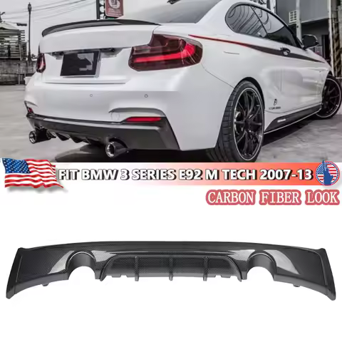 Carbon Look Rear Diffuser Bumper Lip For BMW 2-Series F22 F23 235i M240i 2014-2021