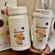 Butter Bear Coffee Cup Refrigerated Water Cup High-Quality Stainless Steel, Easy to Carry Thermos Cu