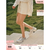 73hours Women's Shoes Sunday Pause Autumn New Style Silver Casual Shoes Thick-Soled Daddy Shoes