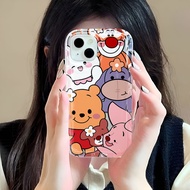 Photo frame airbag case for iphone 14promax 11 13 12 7Plus X XS Max stacked winnie the pooh cover