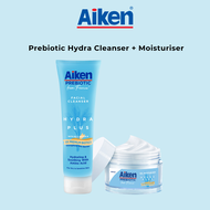 AIKEN Prebiotic Hydra Cleanser+ Moisturiser Set | Non-soap | pH-balanced | Gel Texture| Fast Absorbi