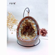 [2060 People Collection] Natural Yellow Amethyst Cave Degaussing Rough Stone Dinosaur Egg LED Amethy