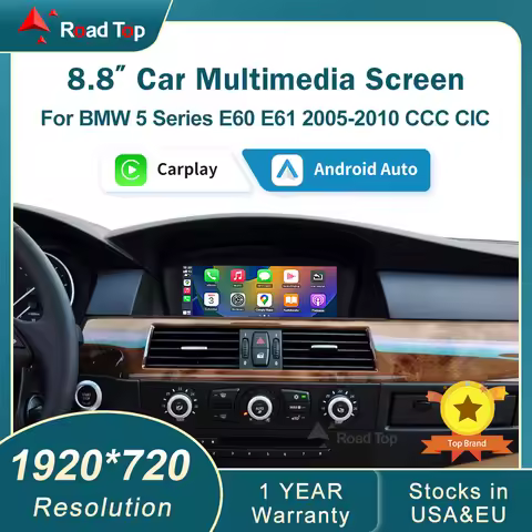 RoadTop 8.8' Wireless CarPlay Android Auto For BMW 3 5 Series E90 E91 E60 E61 2005-2010 CCC CIC Mult