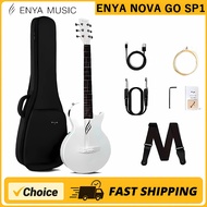 Enya Nova Go Sp1 Gitar Elektrik 35 Inci Gentian Karbon Pintar Akustikdengan Pickup, Sarung, Tali, Pe
