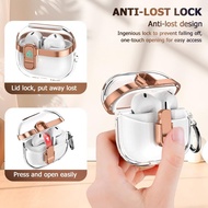 Safety Locking Case For Samsung Galaxy Buds3 Clear Case Plating Switch Cover Buds 3 Pro 3Pro TPU