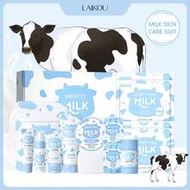 1 Set Moisturizing LAIKOU Milk Skincare Set,(Nourishing Soap 110g+Body Lotion 100g+Hand Soap Sheet 3