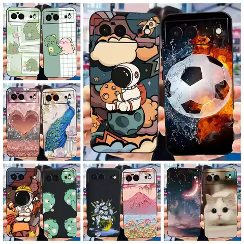 For Google Pixel 6 Pro Case Pixel 6A Cute Astronauts Cartoon Cover Soft Silicone Phone Case For Goog