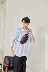 【DOUGHNUT】防潑水 腰包 seattle 輕便 穿搭 男包-黑x螢光 GB