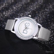 DQG Dot Diamond Text Mesh Strap Women's Watch Mesh Strap Watch for Women New style pin buckle Europe