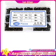 JR-Black Carbon Steel Tapping Screws Round Screws with Washers