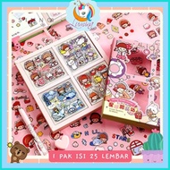 Cute 2D Stick-On Stickers 1 Pack of 25 Sheets Planner Scrapbook Cute Aesthetic Sticker Decoration Wa