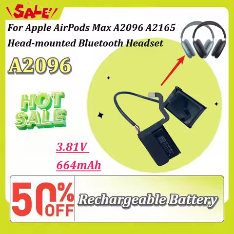 New 1-2PCS 3.81V 664mAh Li-Polymer Replacement Battery for Apple AirPods Max A2096 A2165 Head-mounte