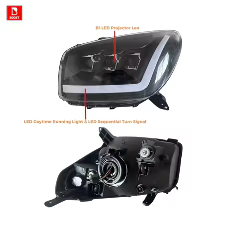 LED Headlight Assembly for Toyota RAV4 2003-2004 Daytime Running Sequential Bi-LED Projector Hi/Lo B