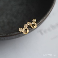Cute Girl AU375 Earrings Gold Disney Korea 9K Student Earrings Mickey K54M