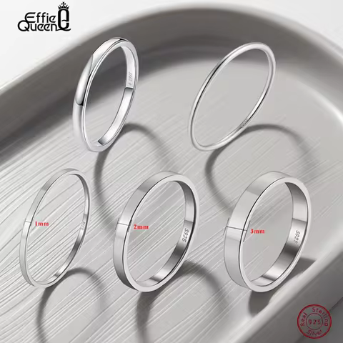 Effie Queen Fashion 925 Sterling Silver Ring Perfect Polished Simple Design Unisex Jewelry Propose W