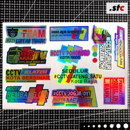 ( isi 23 Stiker ) Stiker Hologram Cutting CCTV Truk Oleng Sticker Variasi Truk Canter Setiker Akseso