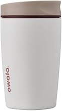 Owala SmoothSip Slider Insulated Stainless Steel Coffee Tumbler, Reusable Iced Coffee Cup, Hot Coffe