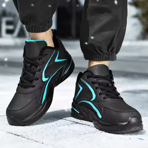 Men’s Comfortable Trainer Race Breathable Fashion Running Winter Plush Plus-size Sports Shoes Men's 