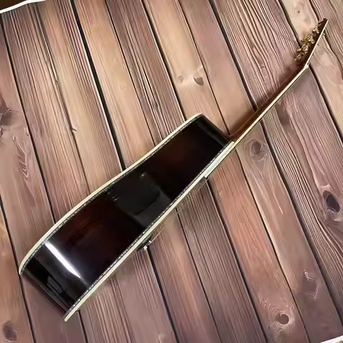 All solid wood solid all solid 41 inch D45 series full abalone shell inlaid surface yellow acoustic 