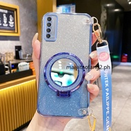 镜子支架挂绳手机壳 Huawei Y6 Y7 Y9 Prime 2019 Y7A Y9S Y6P Y8P 2020 Enjoy 9 10 Plus 10E 10S 20 SE 20 Lite Hono