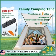 Khemah Camping Waterproof Outdoor Murah Portable Pop Up Automatic Tent for 3-4/4-8 Persons Two Doors Two windows Tent