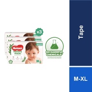 [Bundle of 3] Huggies Naturemade Tape Diapers M64 / L54 / XL44 - No harmful chemicals super premium 