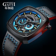 BONEST GATTI German Mechanical Watch Full Automatic Skeleton Waterproof Men Watch Sport Gift