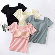 Moli Shirt With Bra / Kaos Dengan Bra / Atasan Korea / Kaos Wanita /