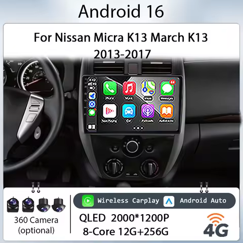 for Nissan Micra K13 March K13 2013-2017 Car Radio Multimedia Player 9" Android 16 IPS Touch Screen 