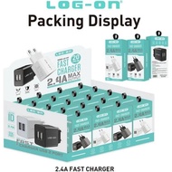 CHARGER ADAPTOR - FAST CHARGING CHARGER BATOK 2.4A 2USB LOG ON LO-C29