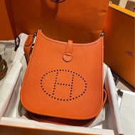 Hermes 愛馬仕 mini Evelyne 16 依芙琳 烈焰橘 W刻印 全新全配美品