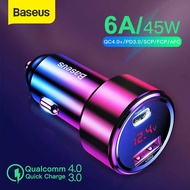 CAR CHARGER BASEUS CAR CHARGER QUICK CHARGE DUAL USB TYPE C 45W/6A