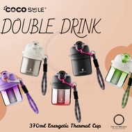 COCOSMILE Energetic Thermal Cup – 370ML | 316 Stainless Steel | 2-Way Drink | Leak-Proof Hot & Cold 
